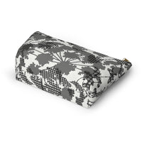 Floral Plaid Accessory Pouch w T-bottom in Black